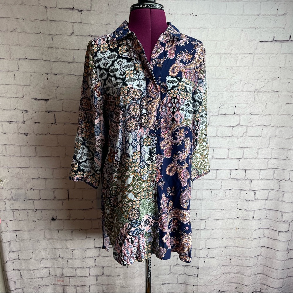 Fig and flower size small multi print paisley tunic